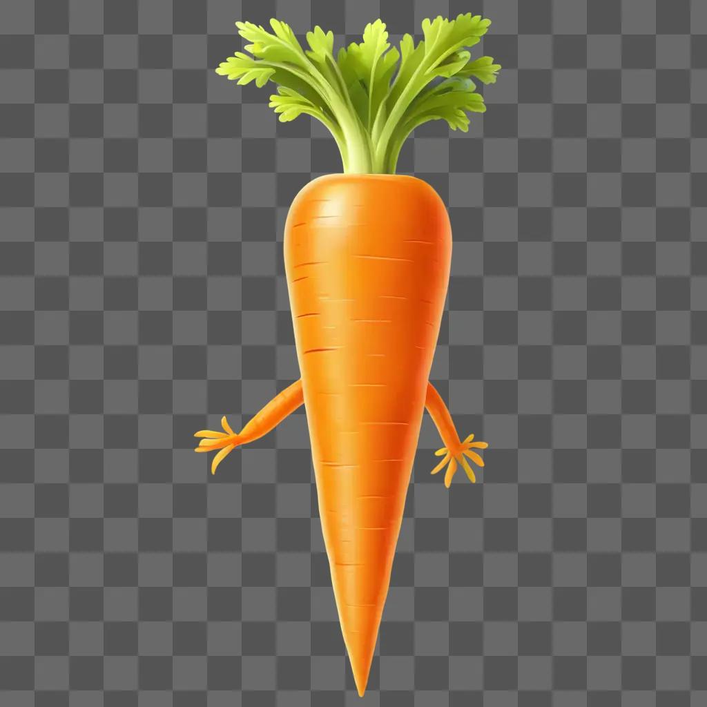 carrot clipart A carrot with hands and eyes