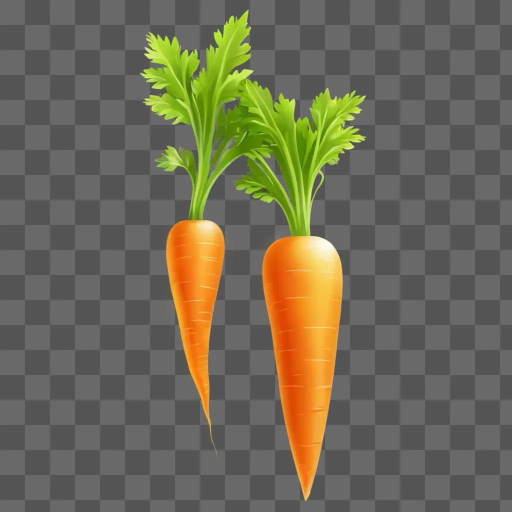 carrot clipart Two carrots on a yellow background