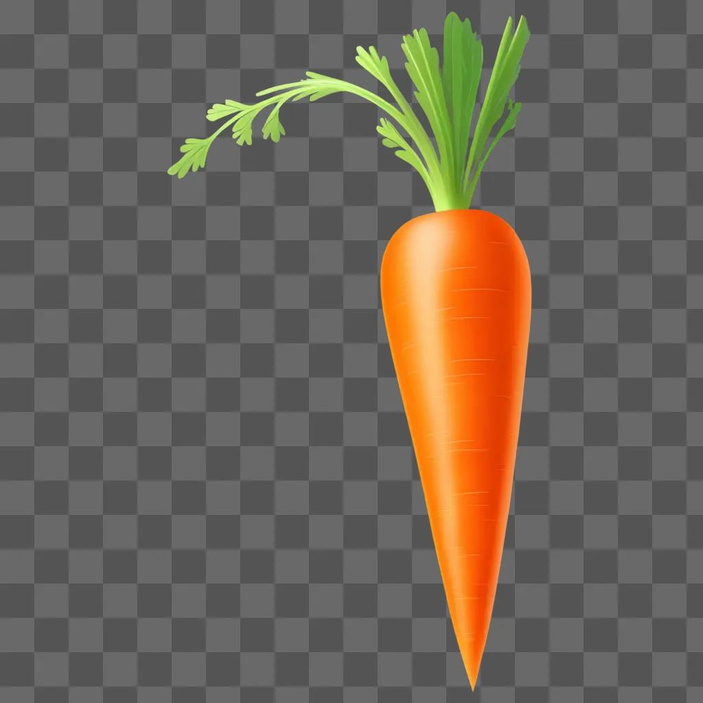 carrot clipart with a green stem