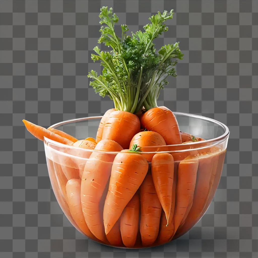 carrot drawing A bowl of fresh carrots and greens