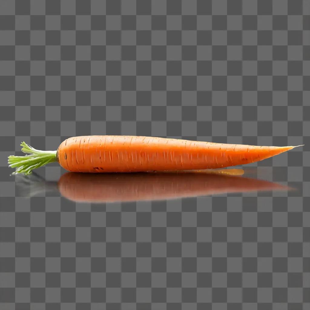 carrot drawing realistic A carrot with a green stem on a brown background