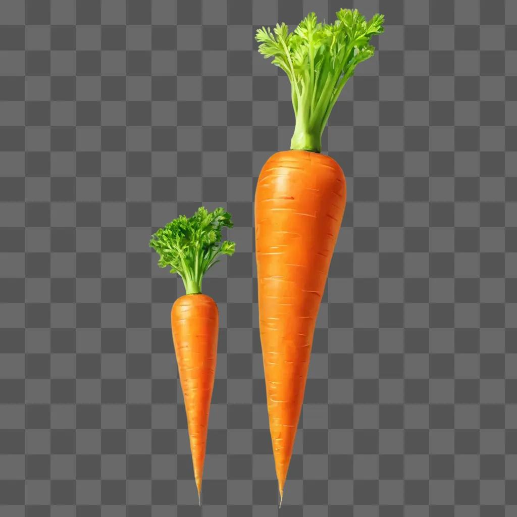 carrot drawing realistic Two carrots on a yellow background