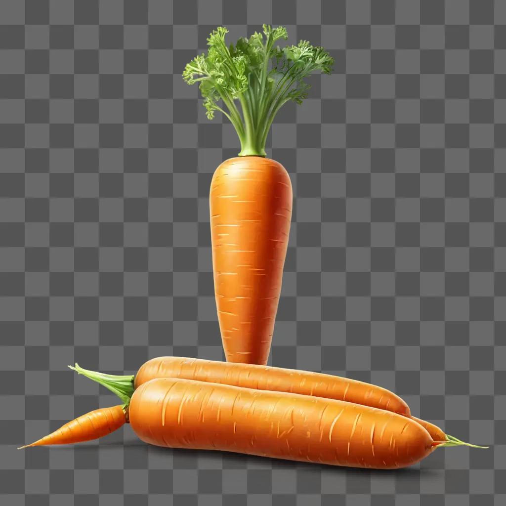 carrot drawing with colour A bunch of carrots with a leafy green top