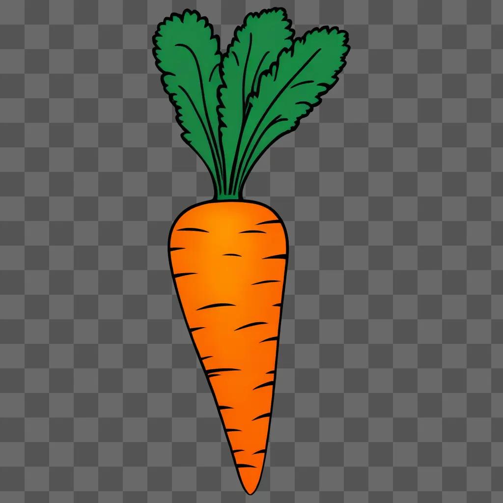 carrot with a green leaf on top