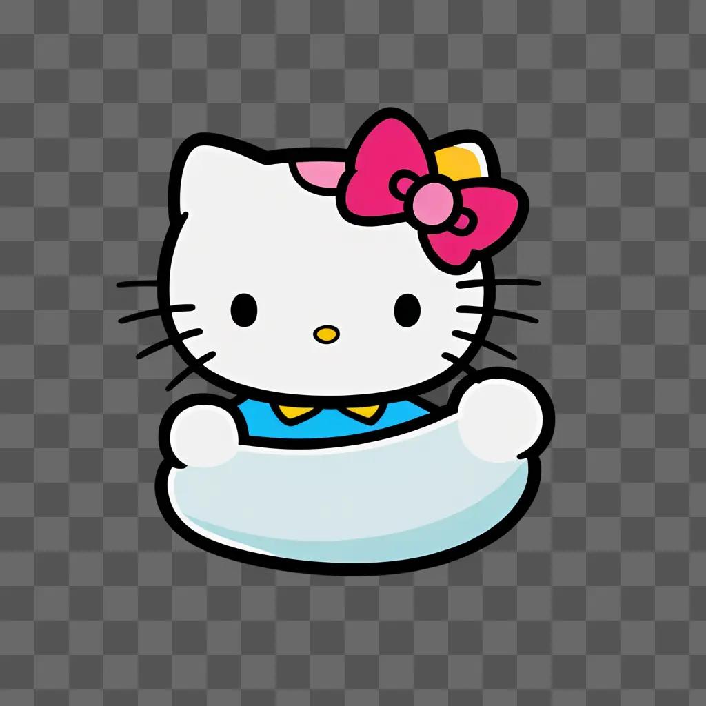 cartoon Hello Kitty with a pink bow