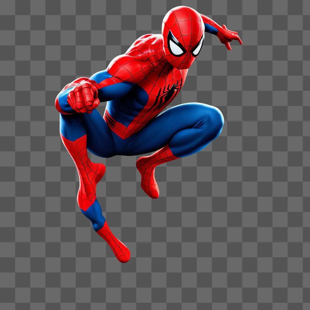 cartoon Spiderman with blue pants and blue socks