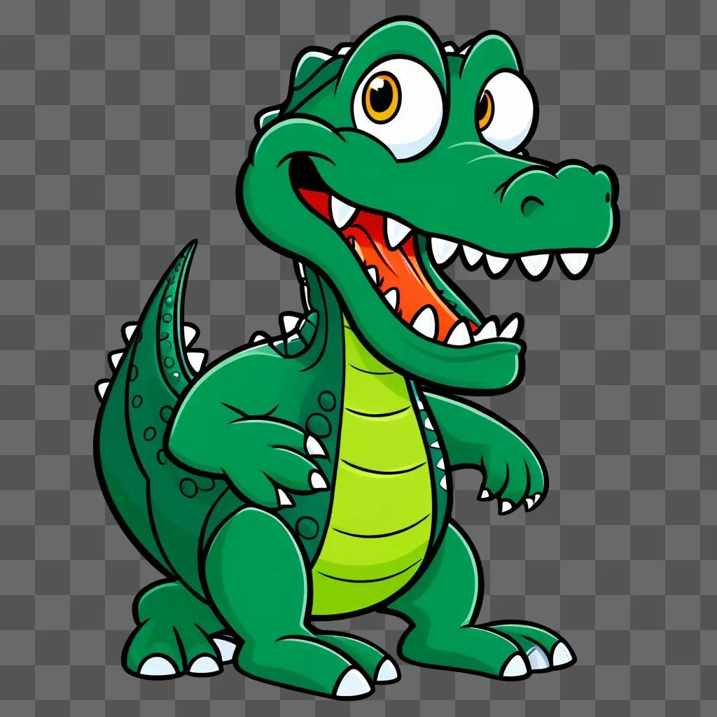 cartoon alligator drawing with a big smile