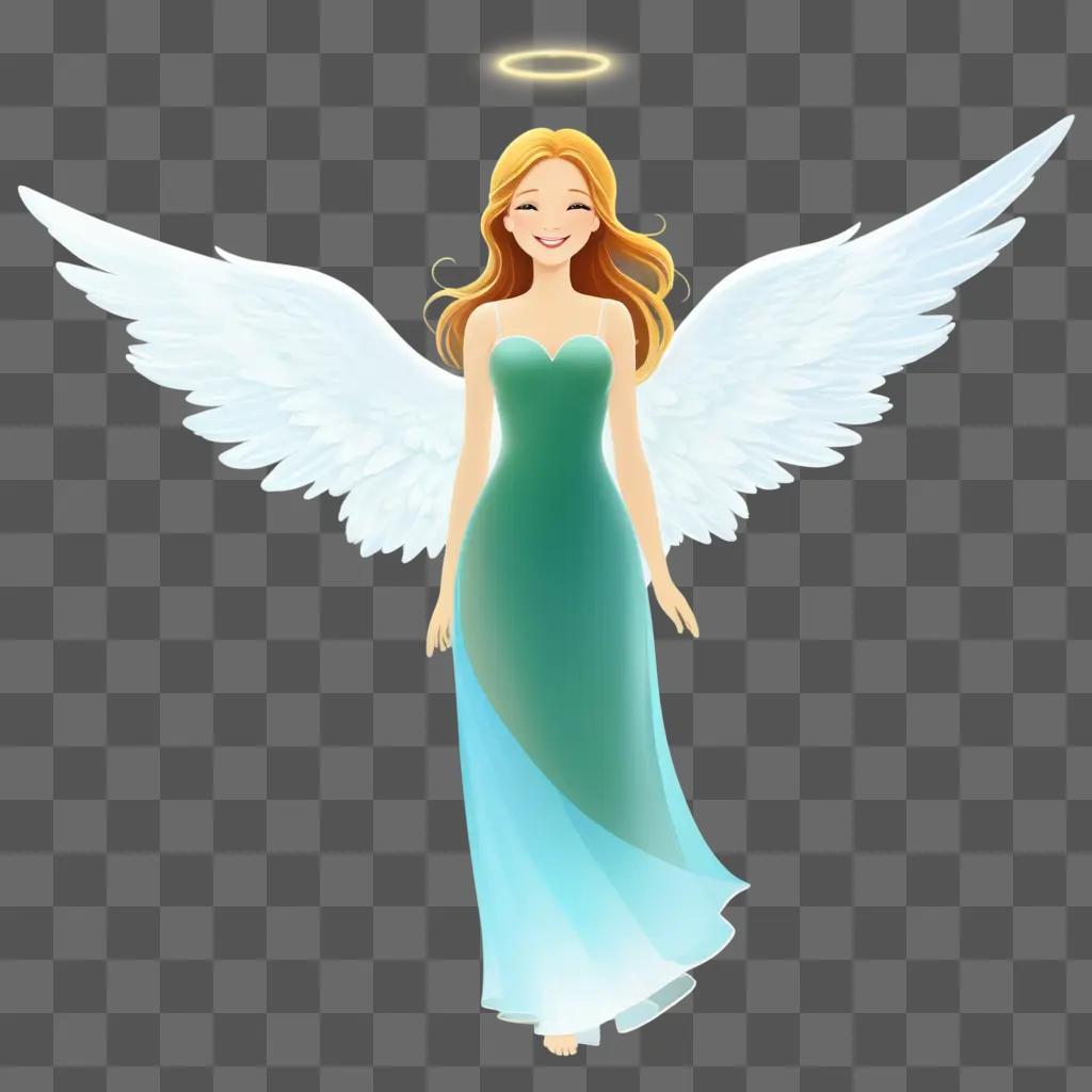 cartoon angel with wings, wings and a halo