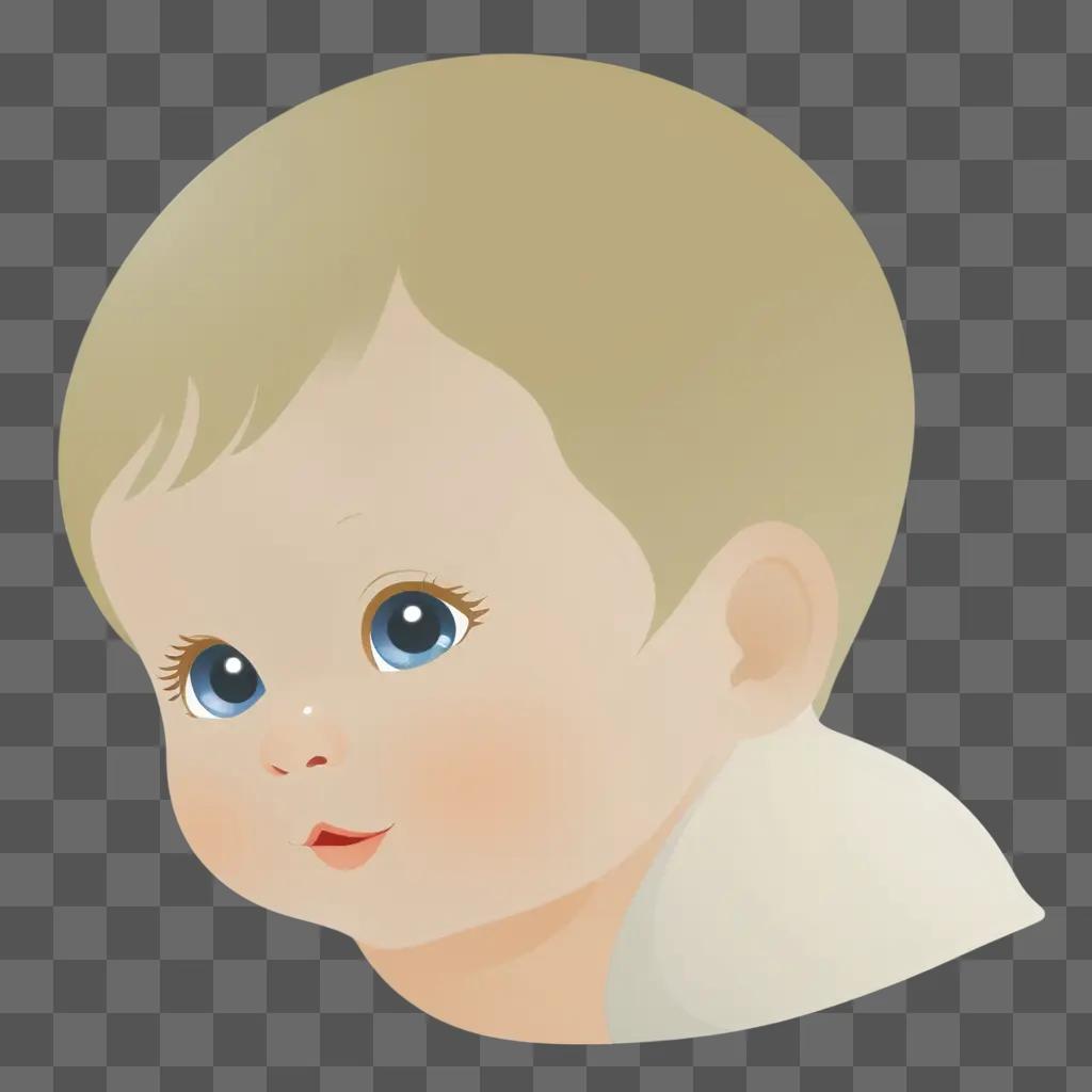 cartoon baby stares at something