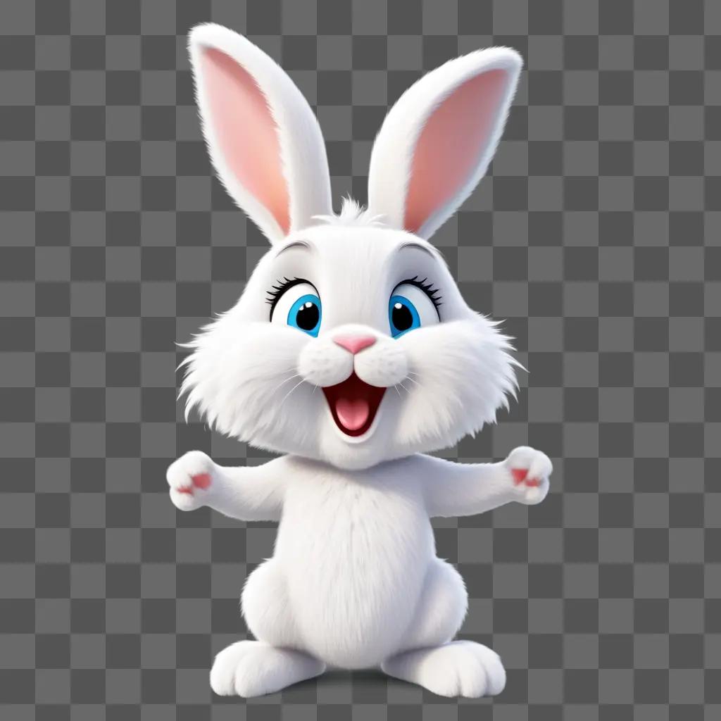 cartoon bunny with big ears and eyes is standing