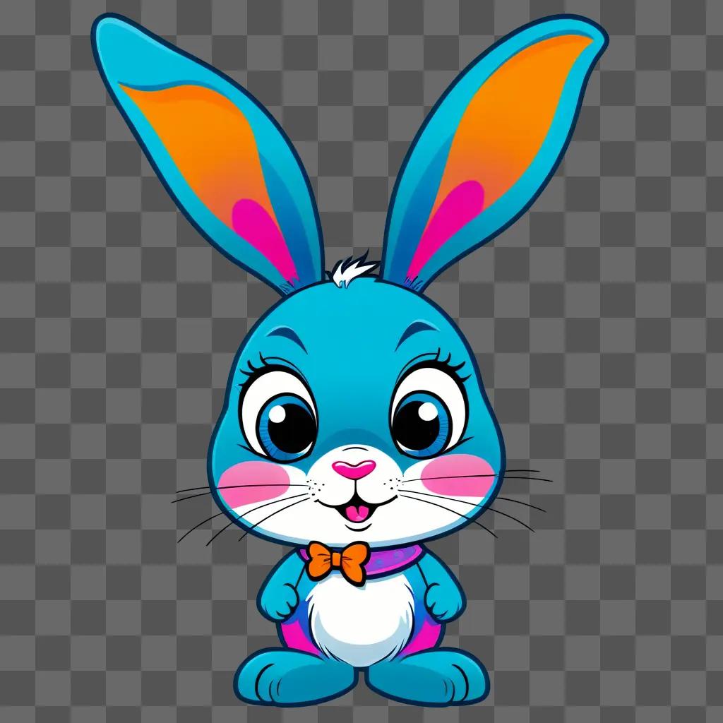 cartoon bunny with blue ears and a bow tie