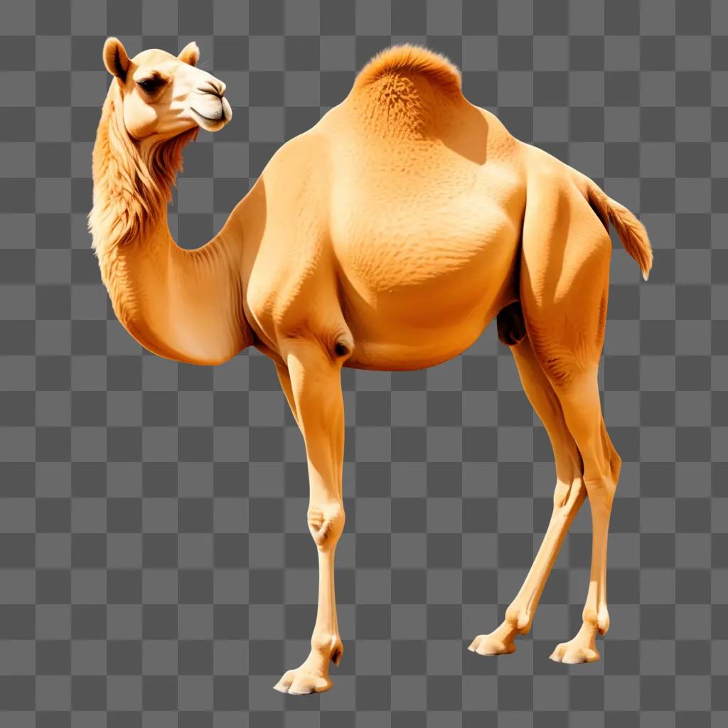 cartoon camel with a brown and white coat