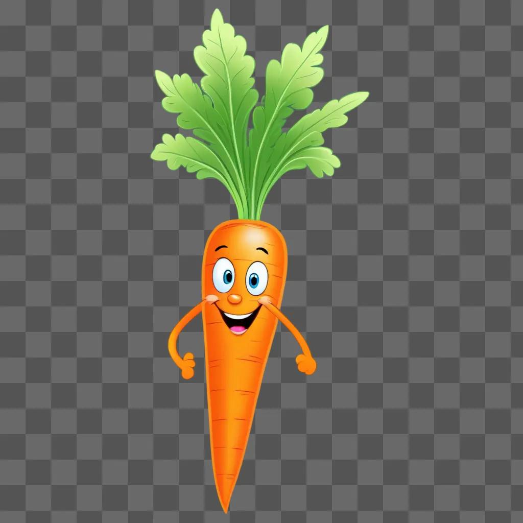 cartoon carrot drawing with a smiling face