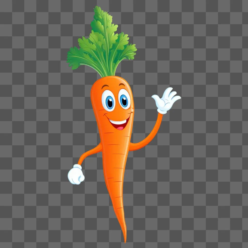 cartoon carrot draws a smile with its glowing eyes