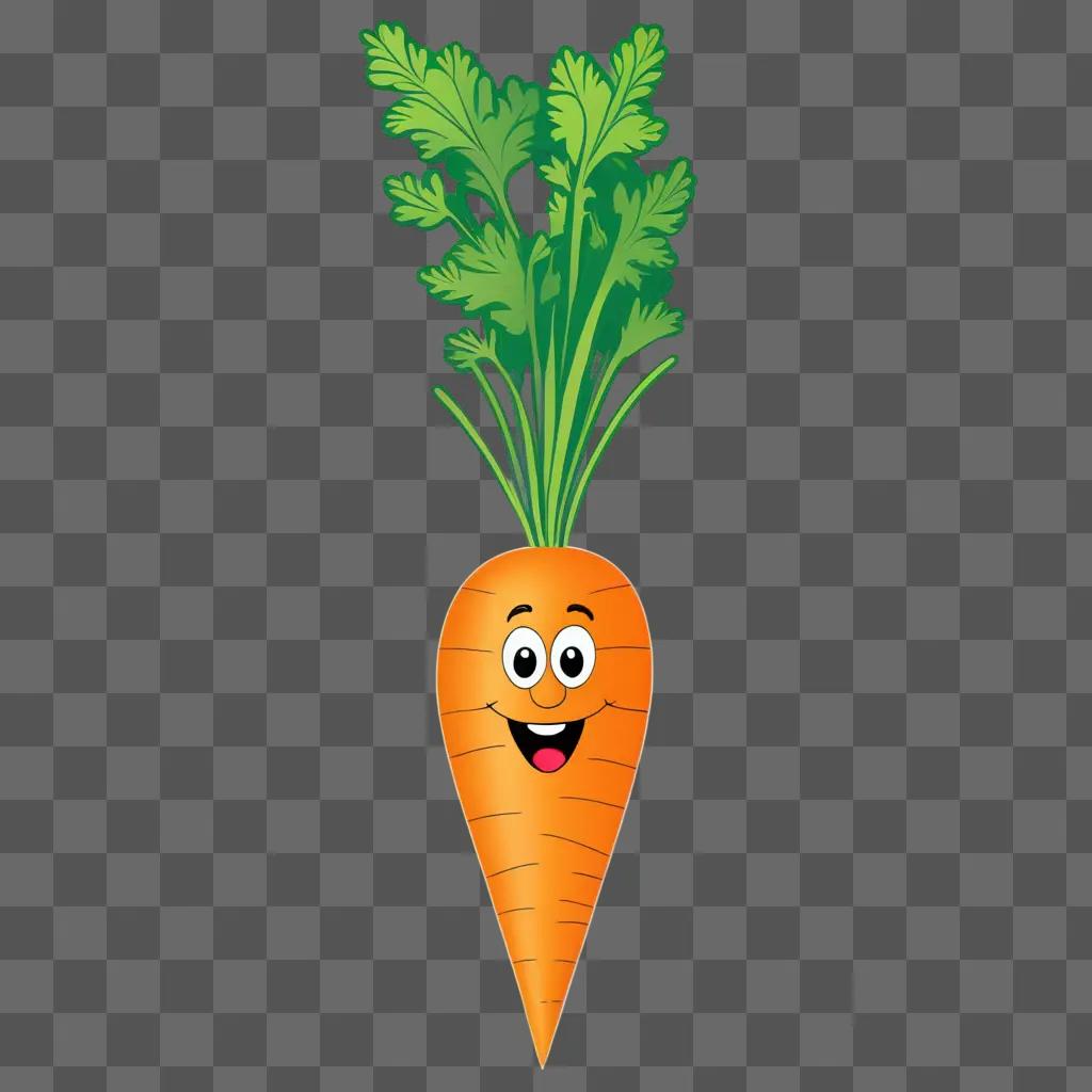 cartoon carrot with a smile on its face