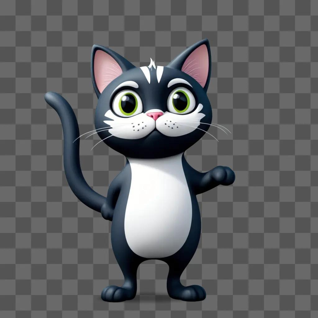 cartoon cat with a big smile and wide eyes