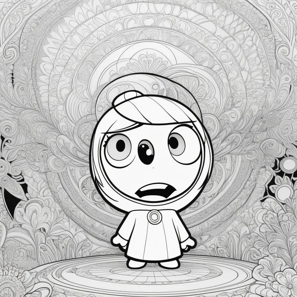 cartoon character coloring page inside out