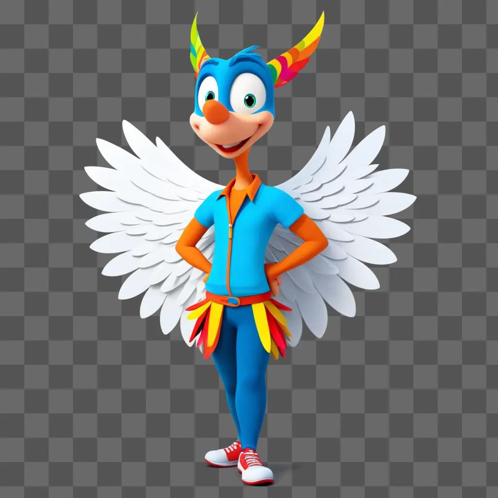 cartoon character with wings in a cartoon pose