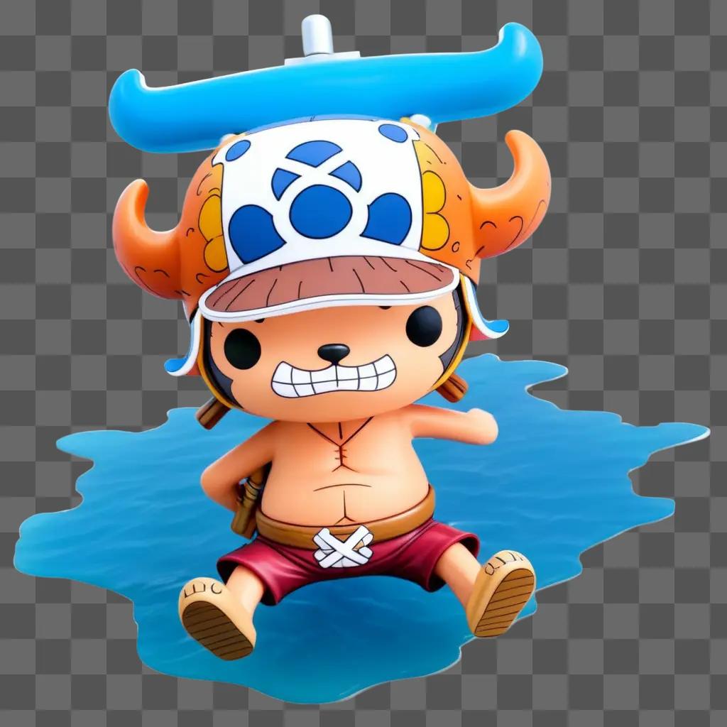 cartoon chopper wearing a hat and shorts