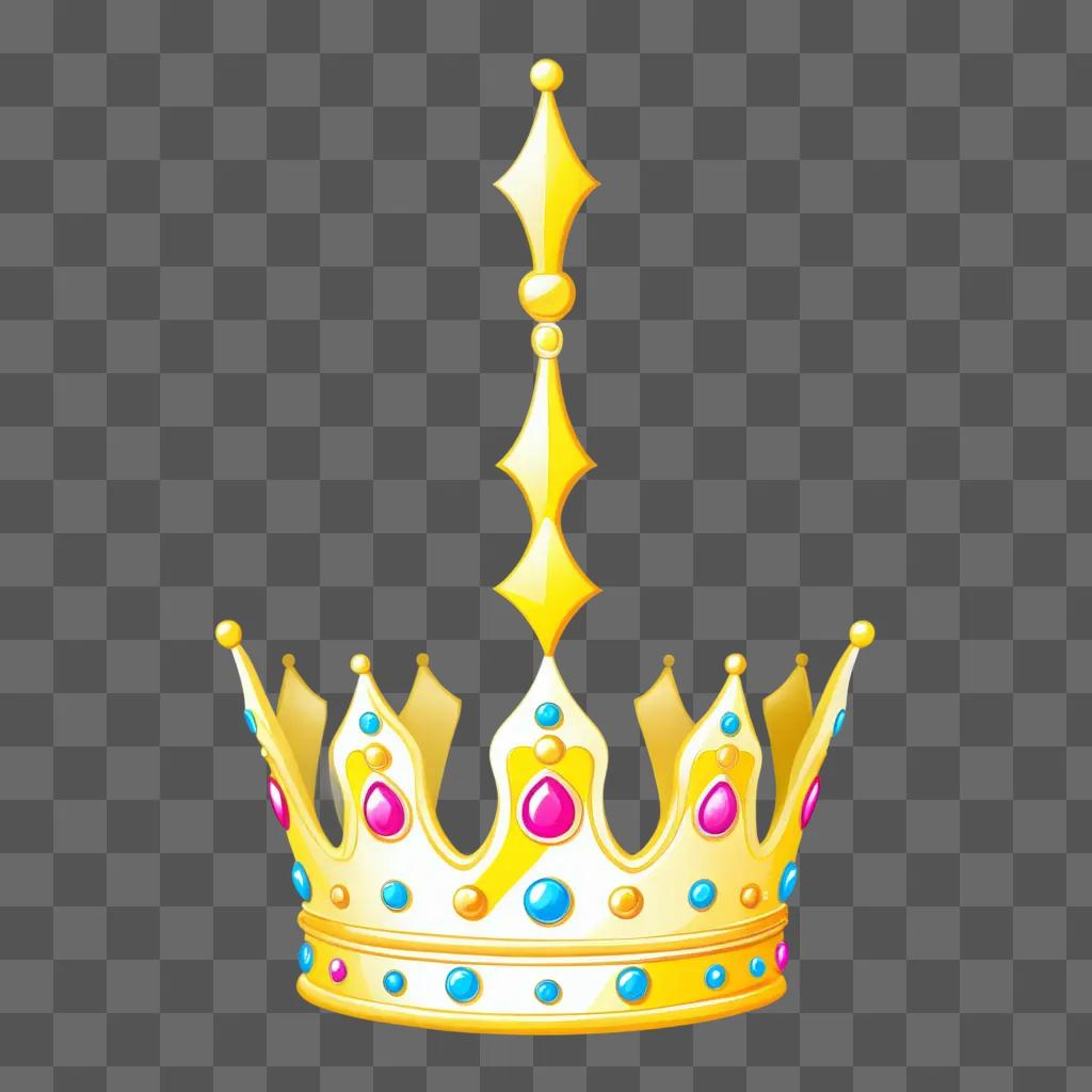 cartoon crown drawing on a yellow background