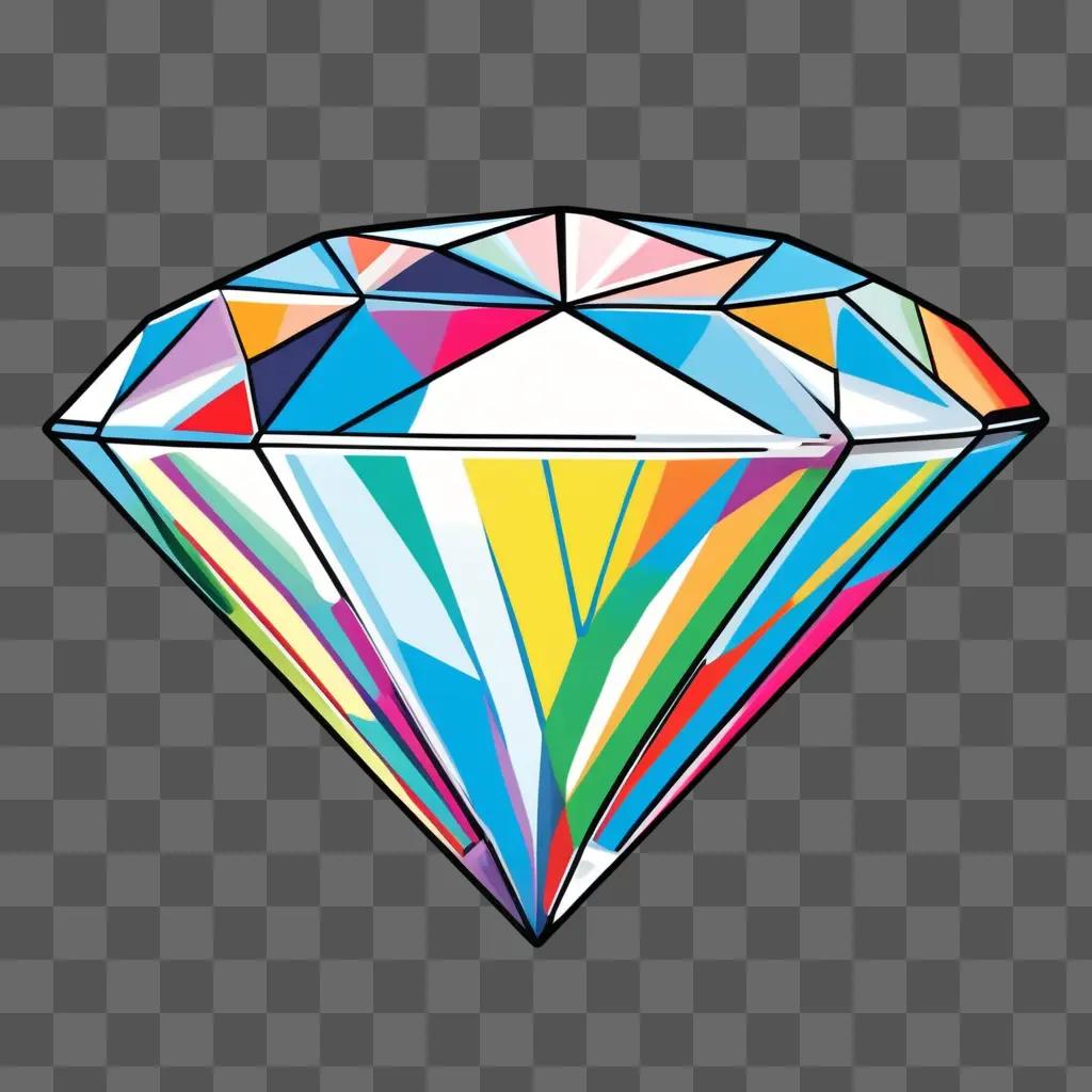 cartoon diamond drawing on a gray background