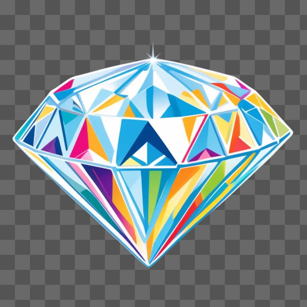 虹色の漫画のダイヤモンドの描画
