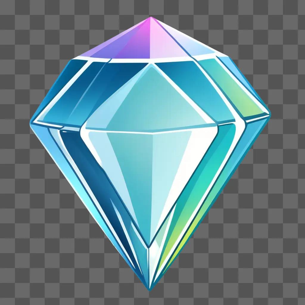 cartoon diamond is a bright, colorful gemstone