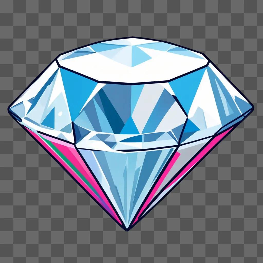 cartoon diamond is beautifully drawn against a blue background