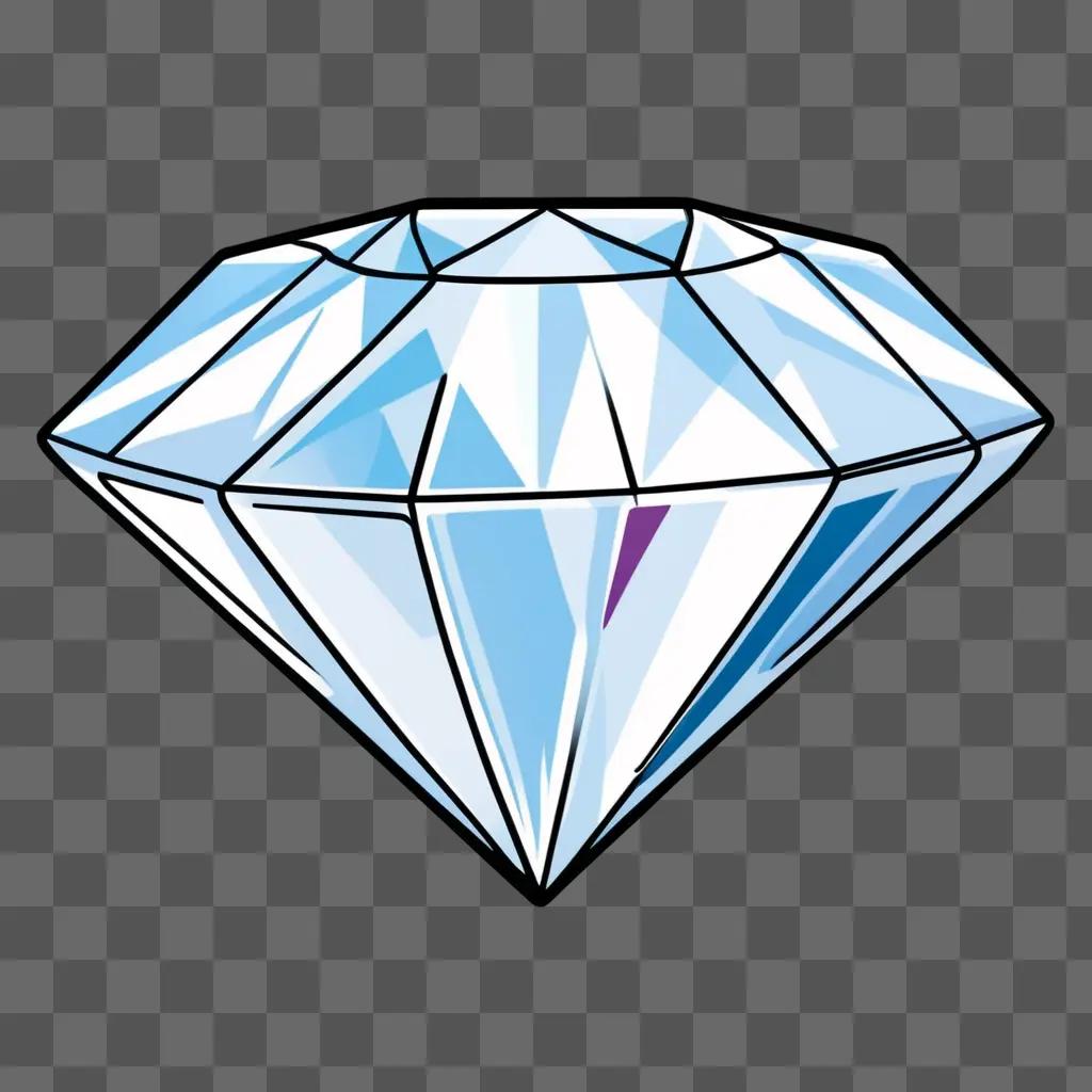 cartoon diamond is outlined in blue