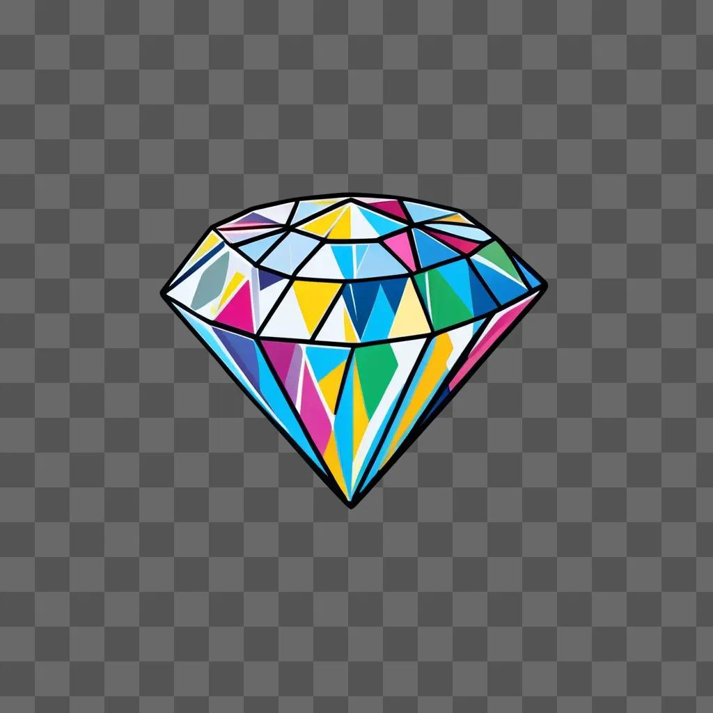 cartoon diamond is shown in a stylized drawing