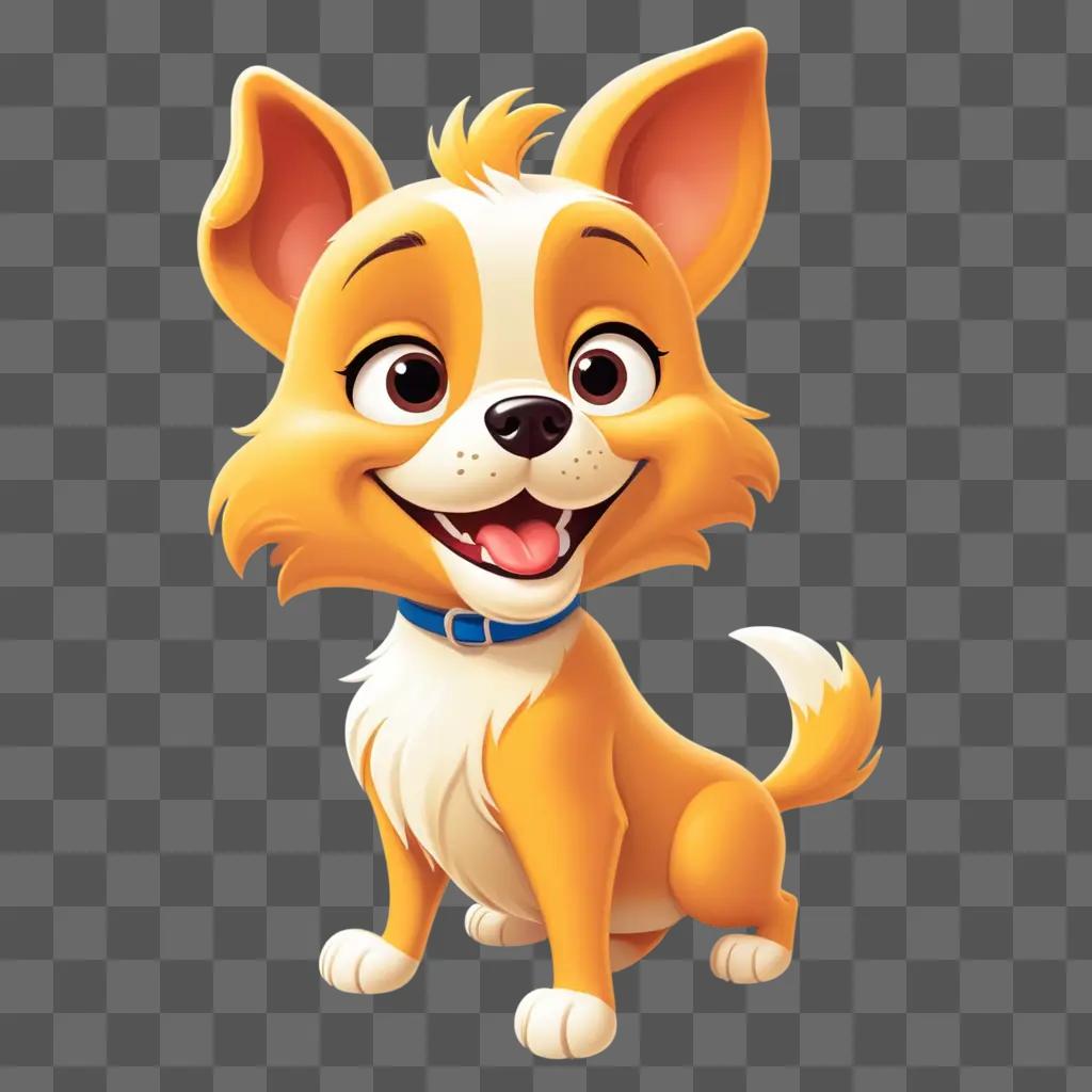 cartoon dog wearing a blue collar and smiling