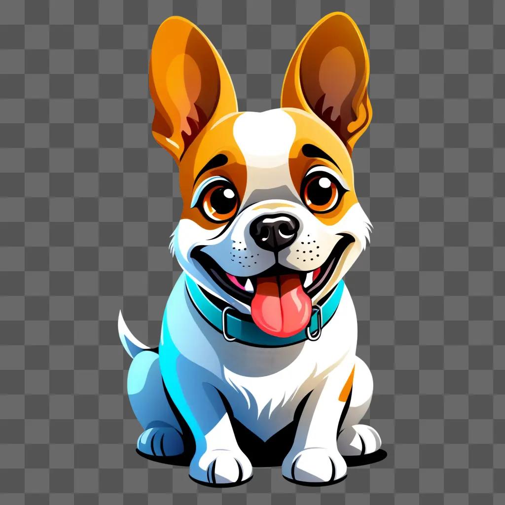 cartoon dog with a blue collar and tongue out