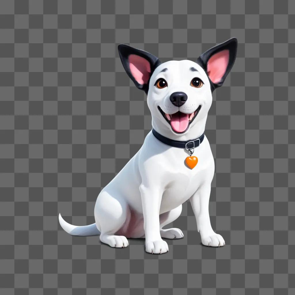 cartoon dog with a heart on its collar