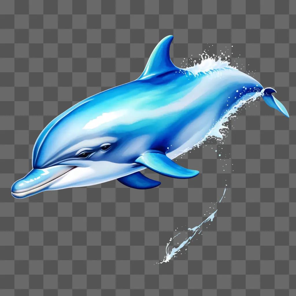 cartoon dolphin with sparkles on it