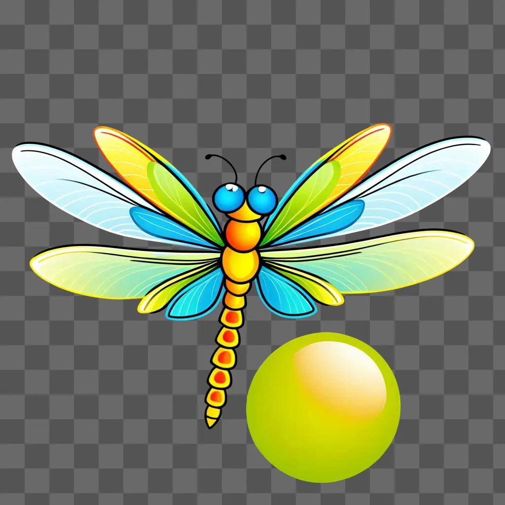 cartoon dragonfly with big eyes