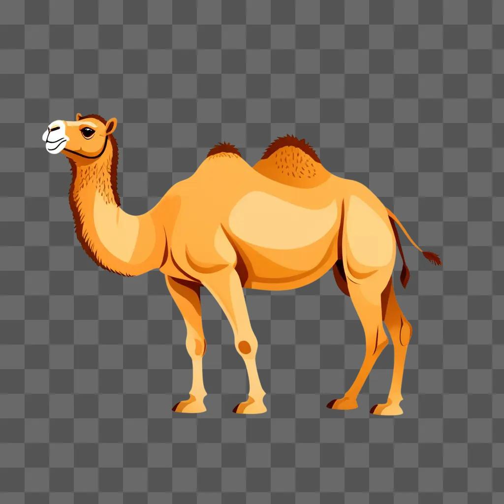 cartoon drawing of a camel with a white nose