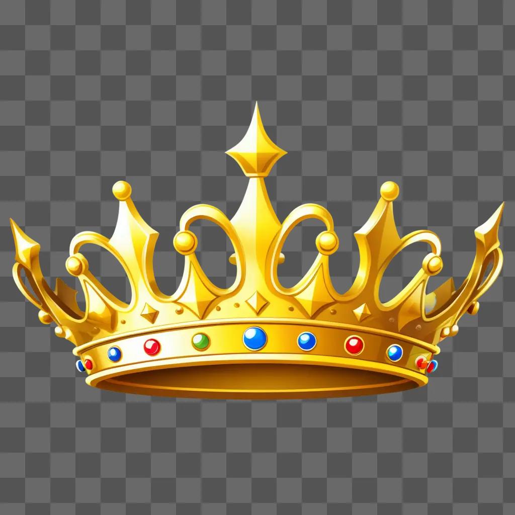 cartoon drawing of a crown on a yellow background