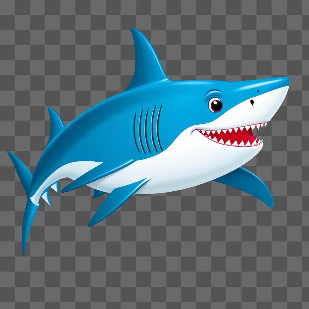 cartoon drawing of a shark for kids