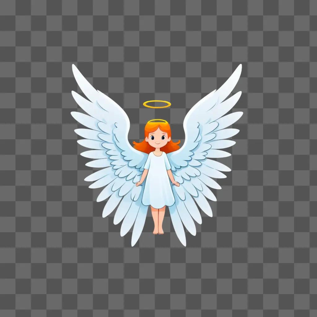 cartoon drawing of a smiling angel with wings