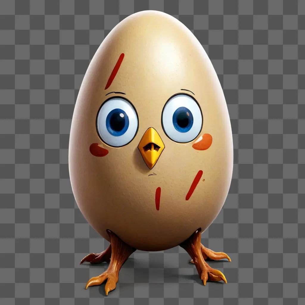 cartoon egg drawing A cartoon bird with a face of an angry man