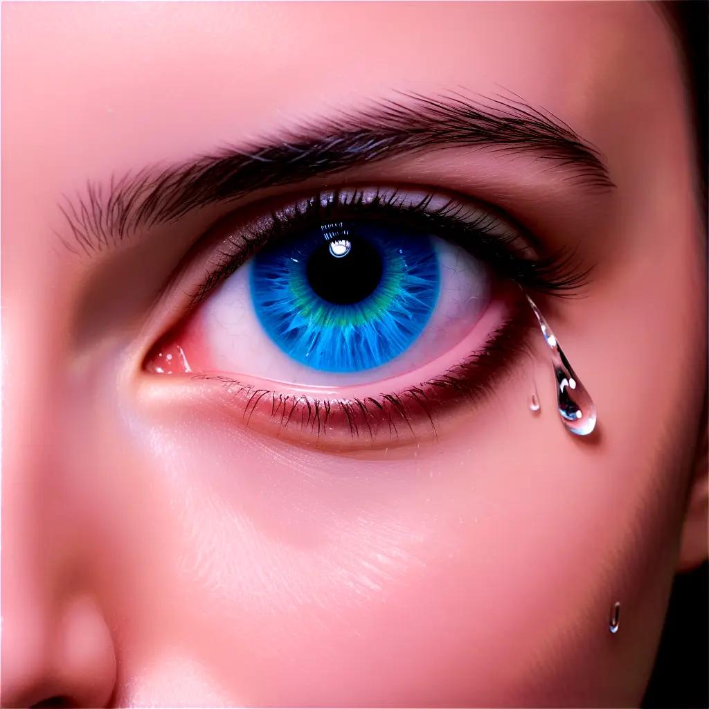 cartoon eye with a tear drop