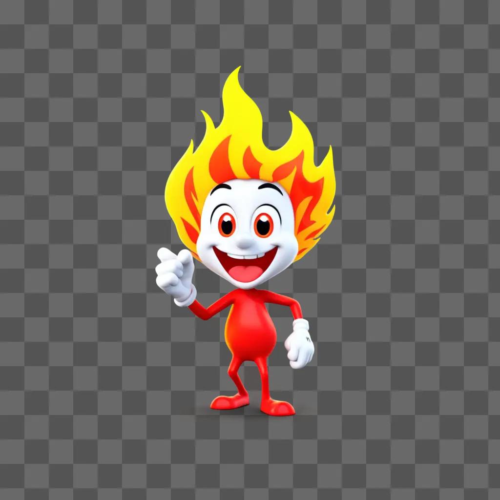 cartoon fire is on a bright background