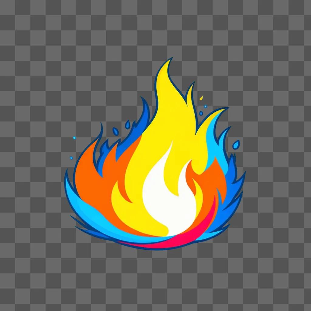 cartoon fire on a green background