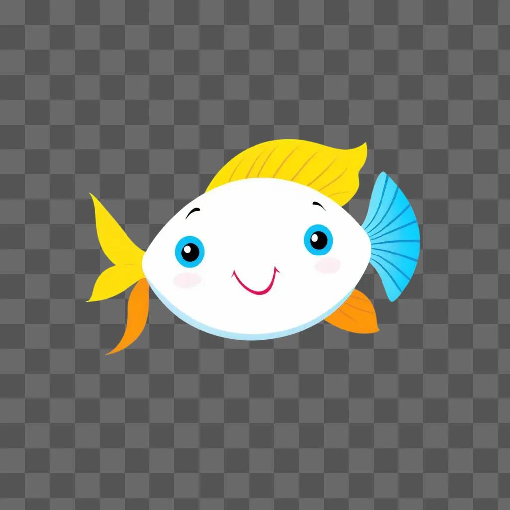 cartoon fish drawing with a bright smile