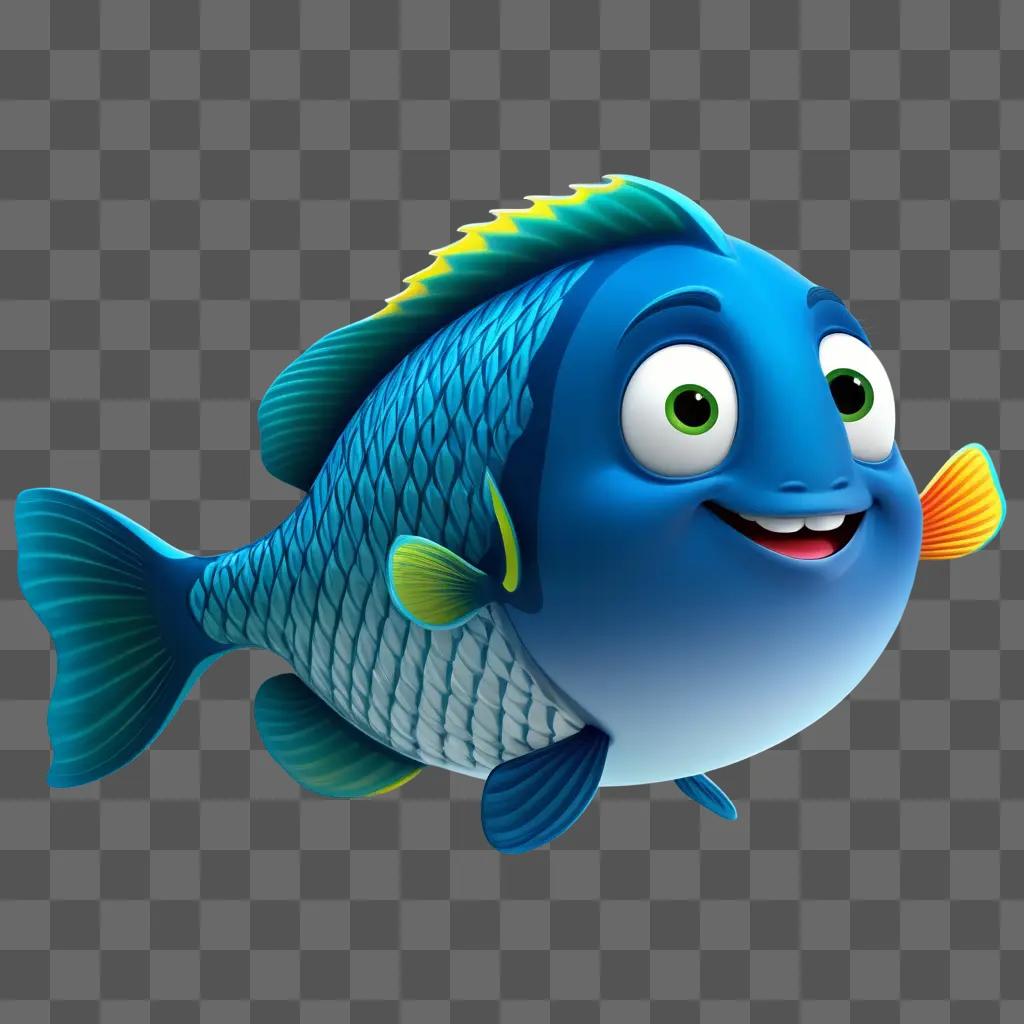 cartoon fish with a smile on its face