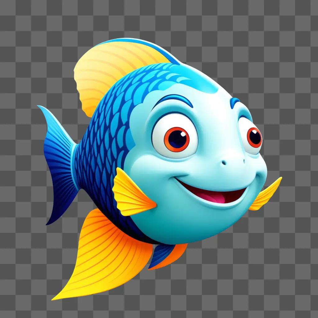 cartoon fish with a smiling face