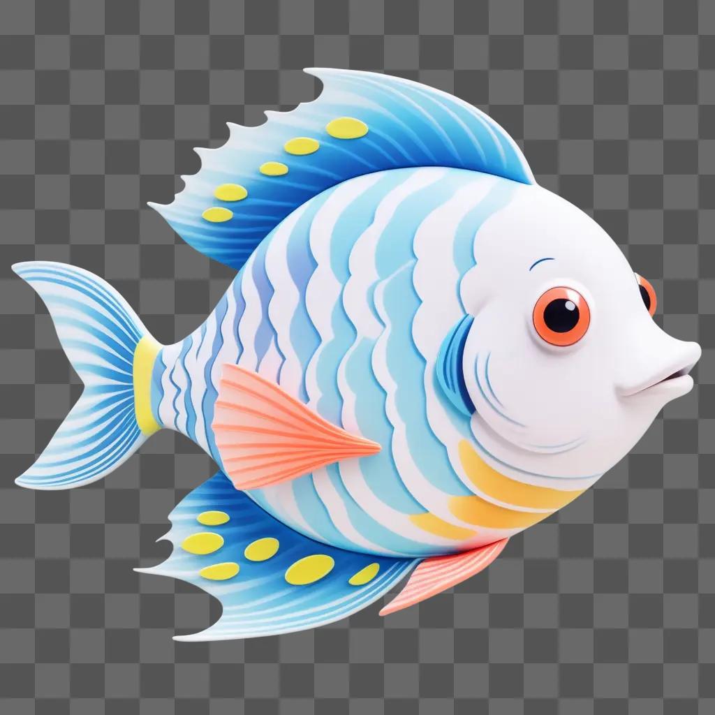 cartoon fish with blue and yellow colors