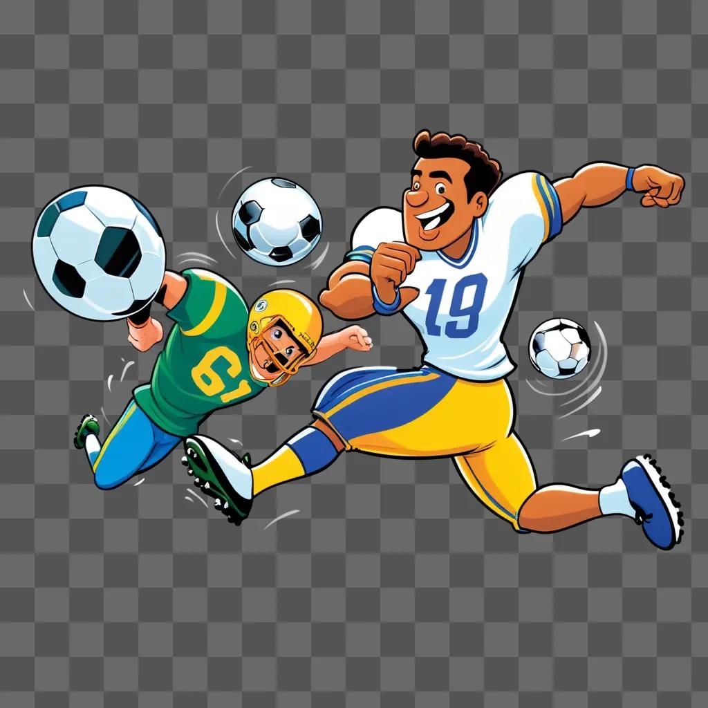 cartoon football player running with a football