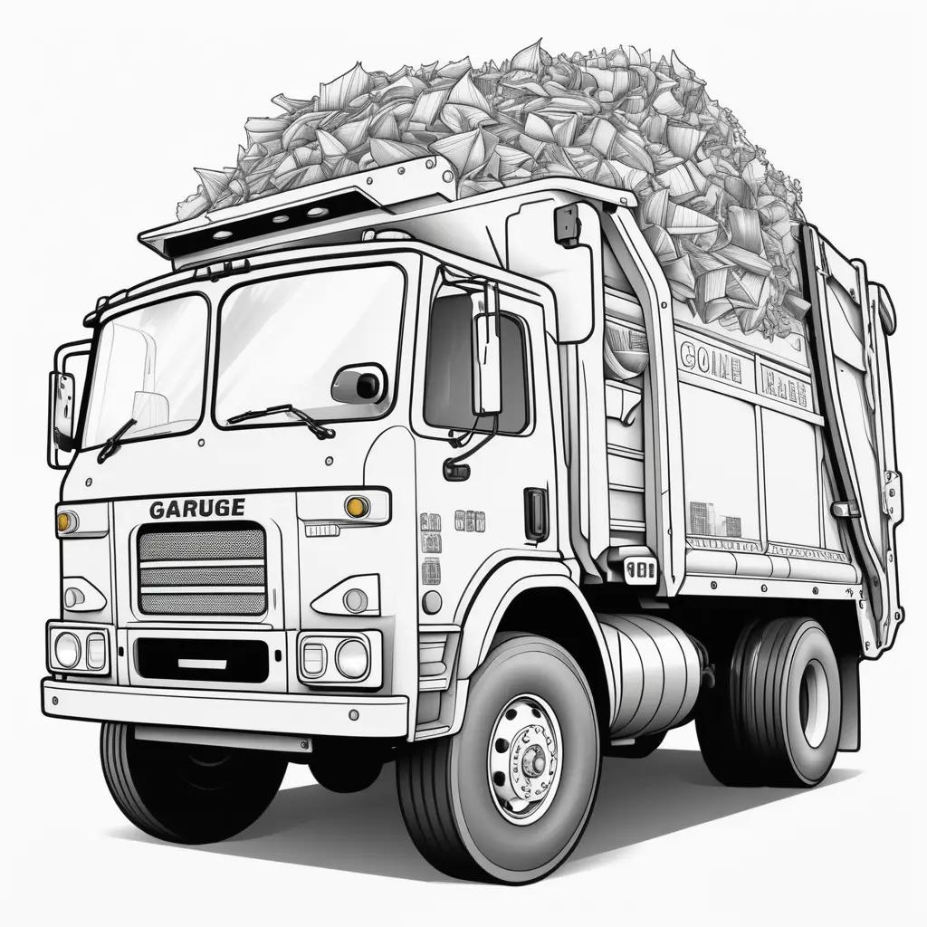 cartoon garbage truck is colored white