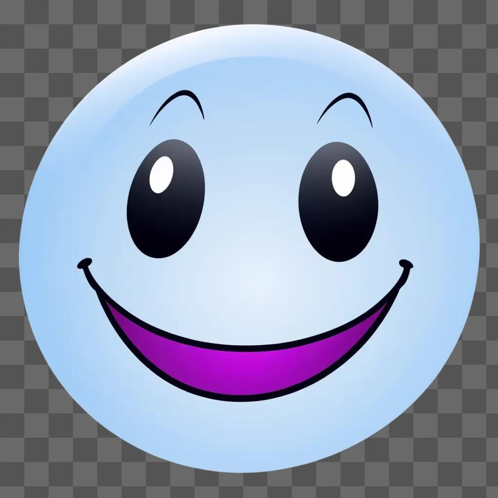 cartoon happy face with a purple smile